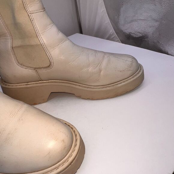 Steve Madden Women's 8M Leather Upper Ivory Mid Platform - Picture 7 of 7